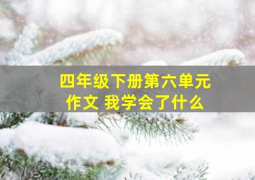 四年级下册第六单元作文 我学会了什么